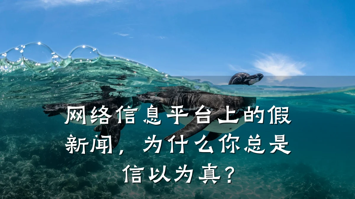 网络信息平台上的假新闻,为什么你总是信以为真?