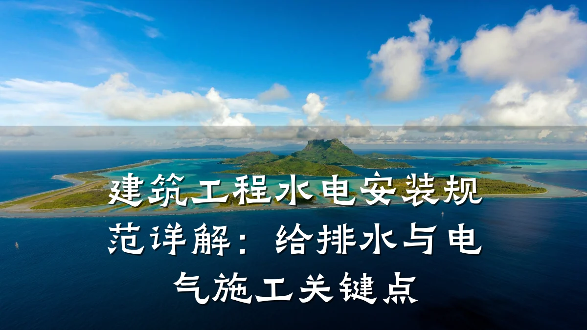 建筑工程水电安装规范详解:给排水与电气施工关键点