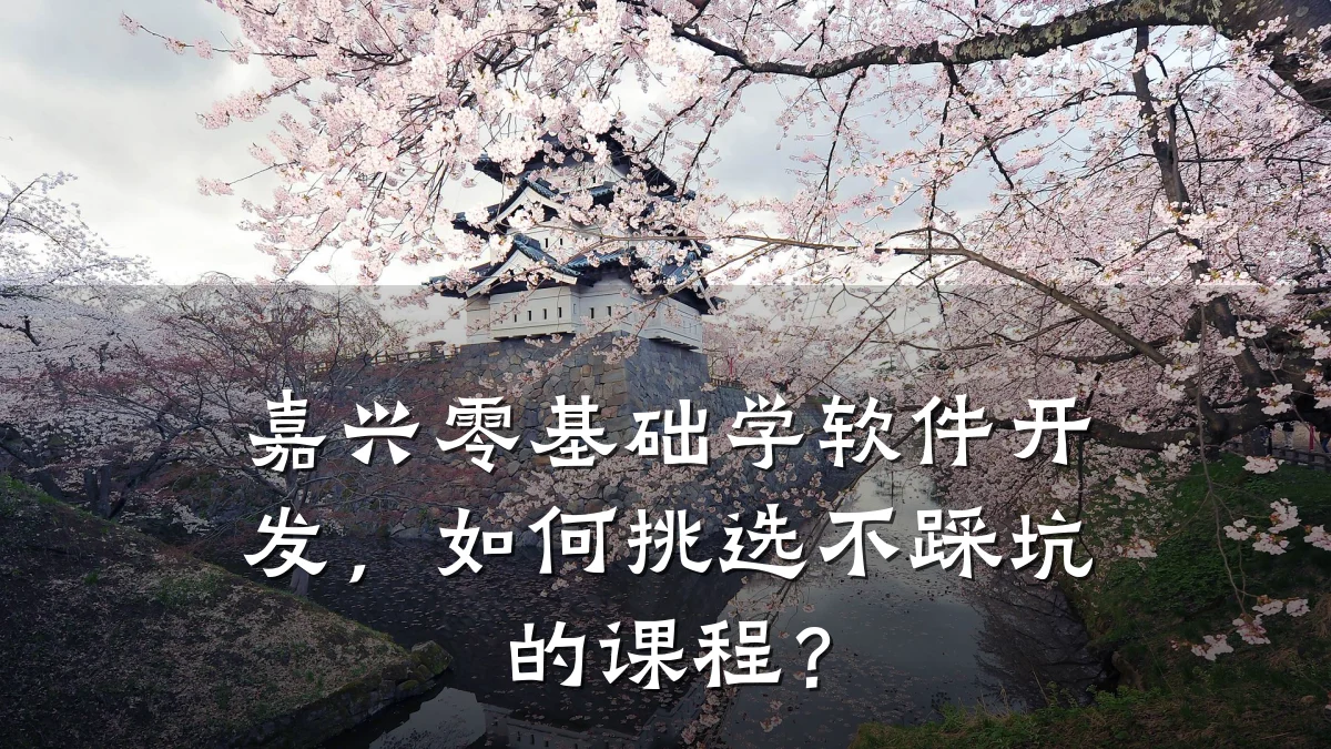 嘉兴零基础学软件开发,如何挑选不踩坑的课程?