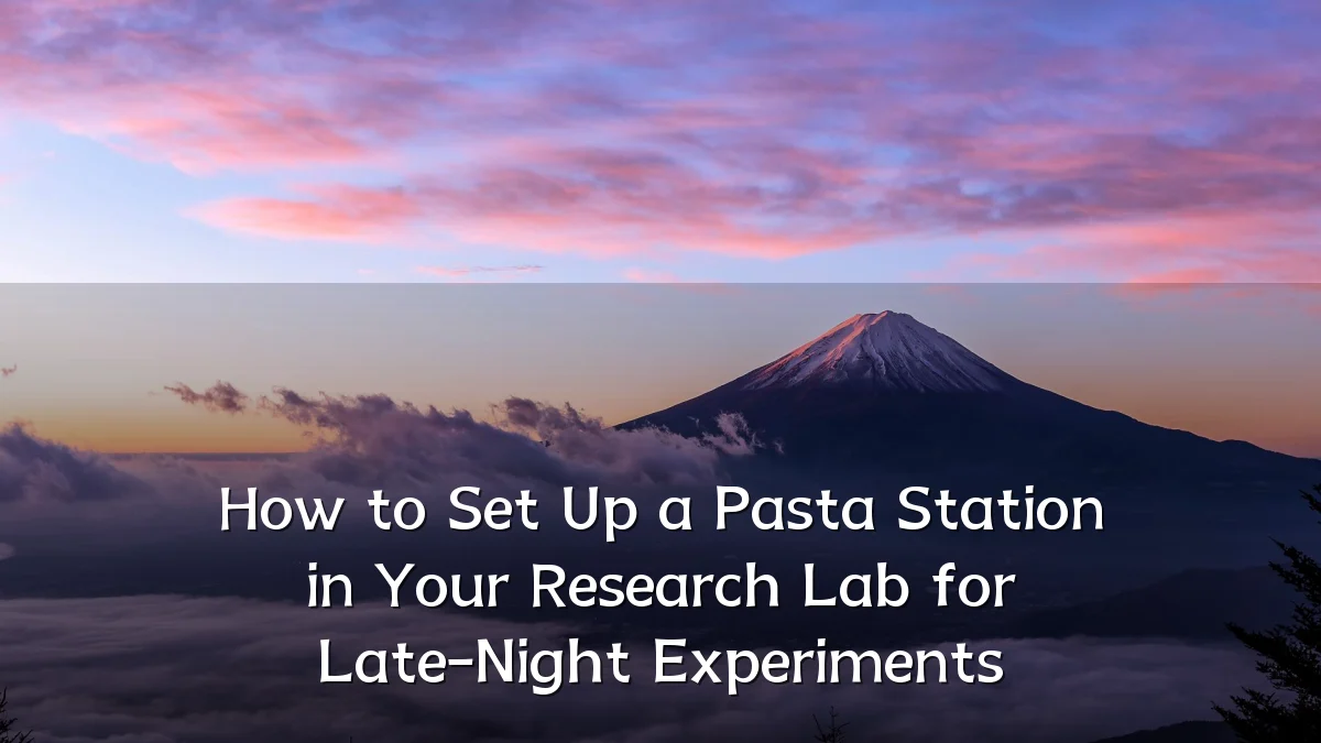 How to Set Up a Pasta Station in Your Research Lab for Late-Night Experiments